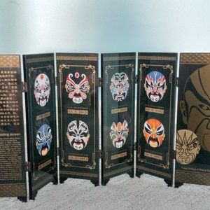 Decorative lacquer folding screen for display